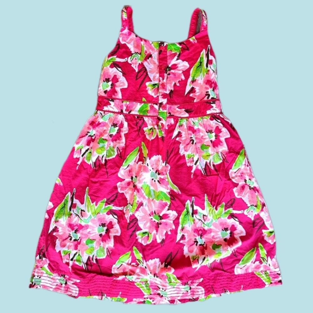 Vtg Cherokee Target Girls Summer Dress xl 14/16 Magenta Floral Smocked EUC